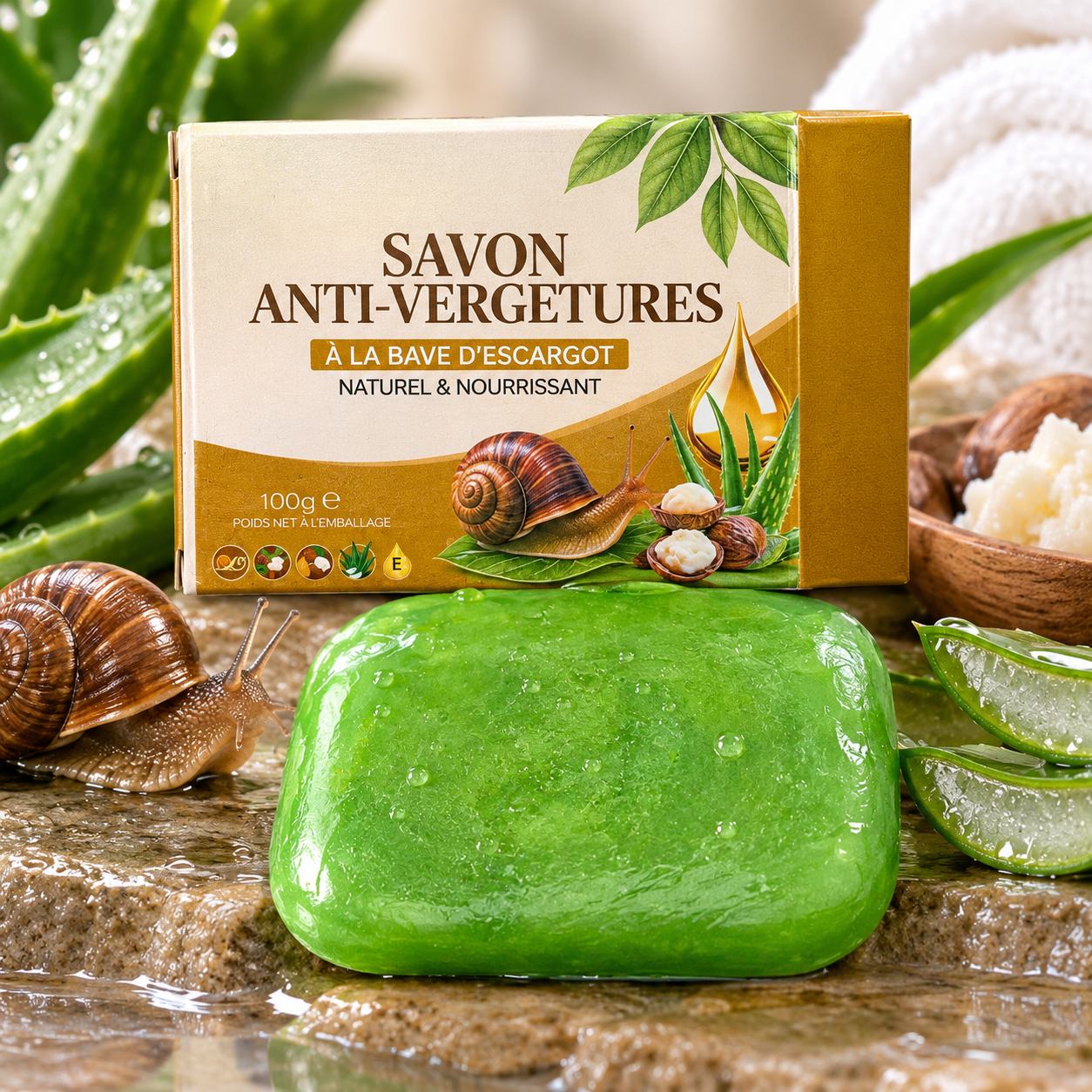 Savon vert anti vergetures