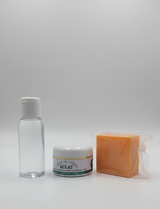Kit visage éclat pour peaux claires à dorées, sans éclaircir