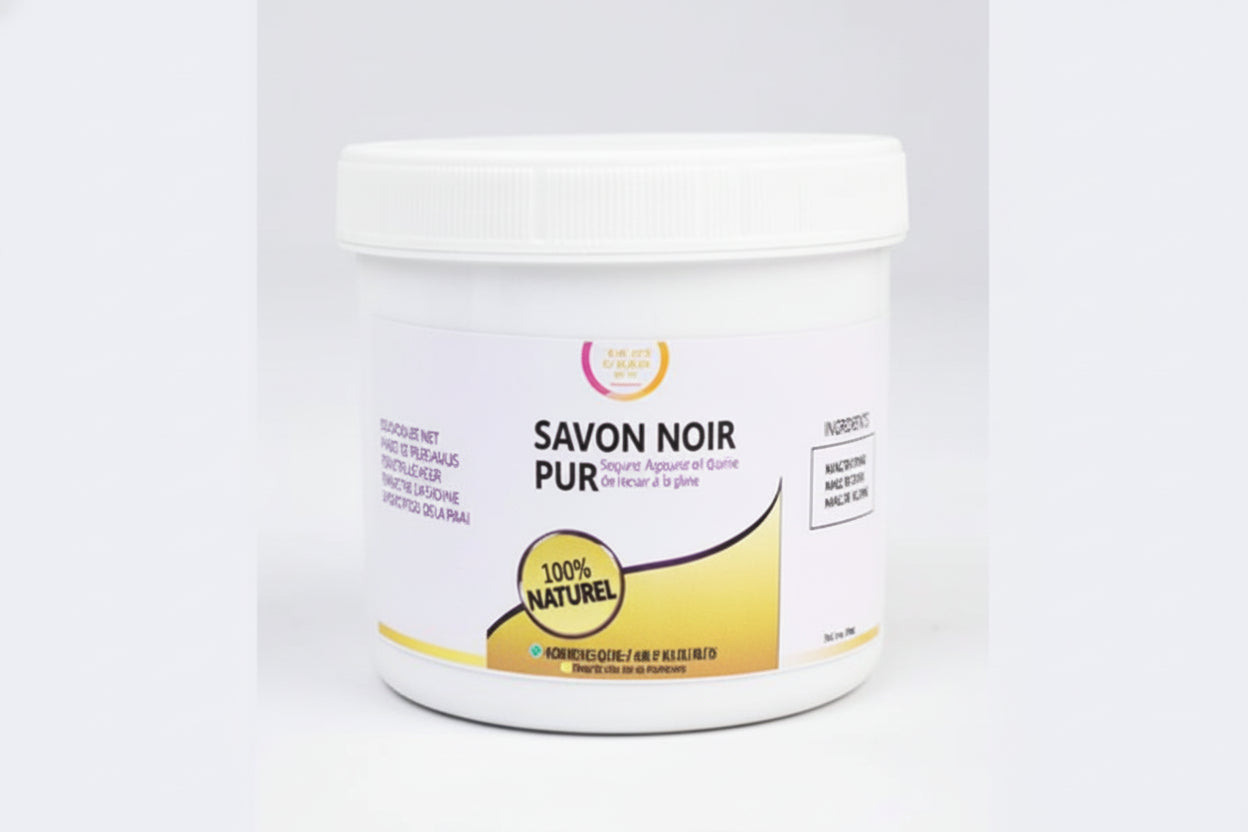 Savon Noir Pur Naturel –Nettoyant  Profond t & Exfoliant Doux  & Éclat Naturel