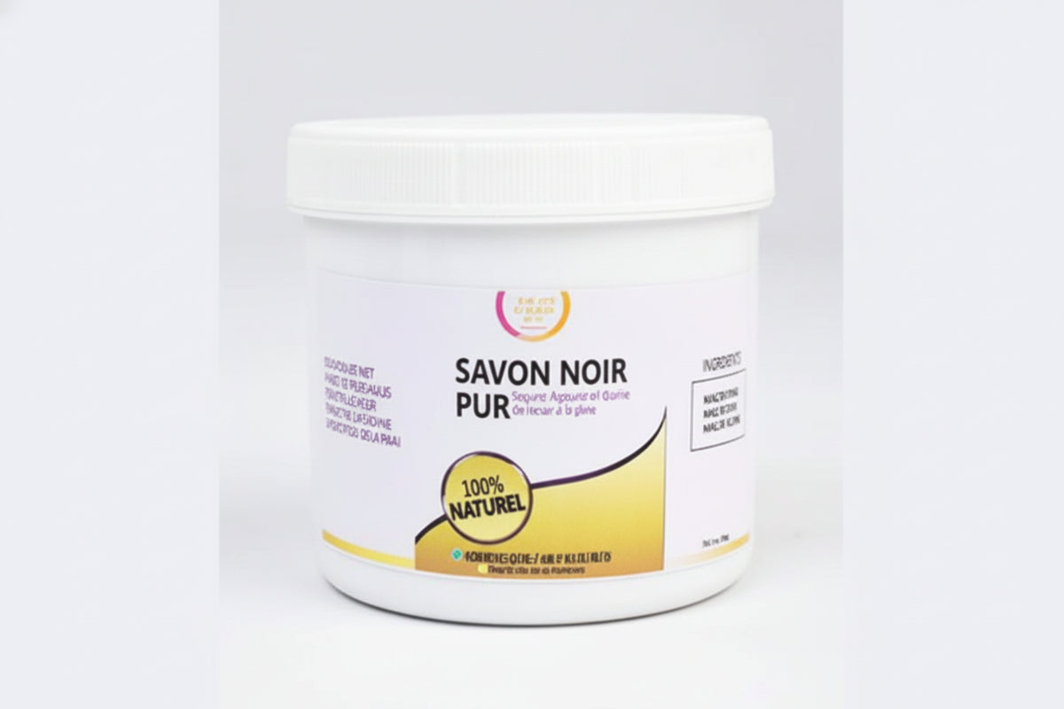 Savon Noir Pur Naturel –Nettoyant  Profond t & Exfoliant Doux  & Éclat Naturel